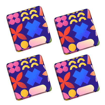 Abstract Geometric Design Square Coaster