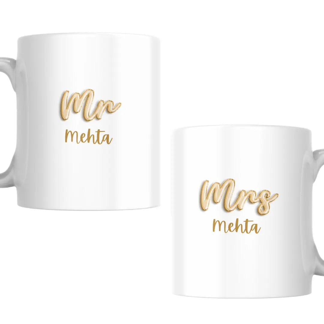 Mr and Mrs Personalized Coffee Mugs (Set of 2) - Exprintify