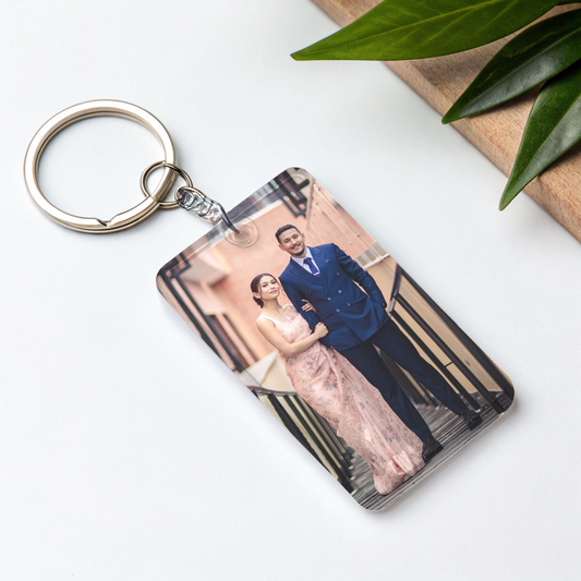 Personalized Rectangle-Shaped Keychain with Photo