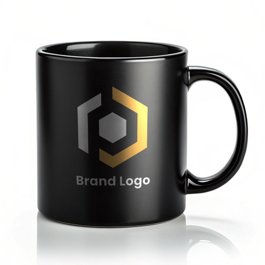 Custom Black Coffee Mug with Logo