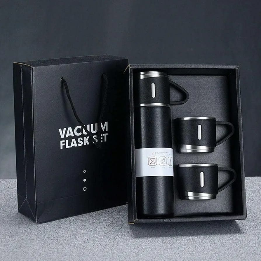 Vacuum Flask Set with 3 Cups